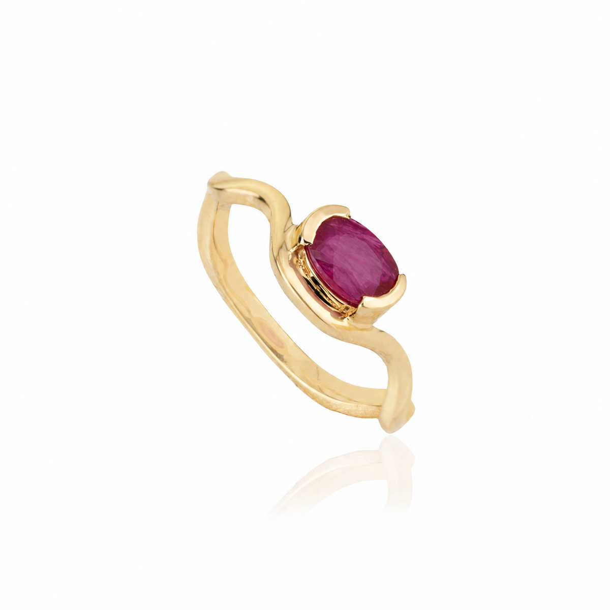 Ruby Gold Wave Ring