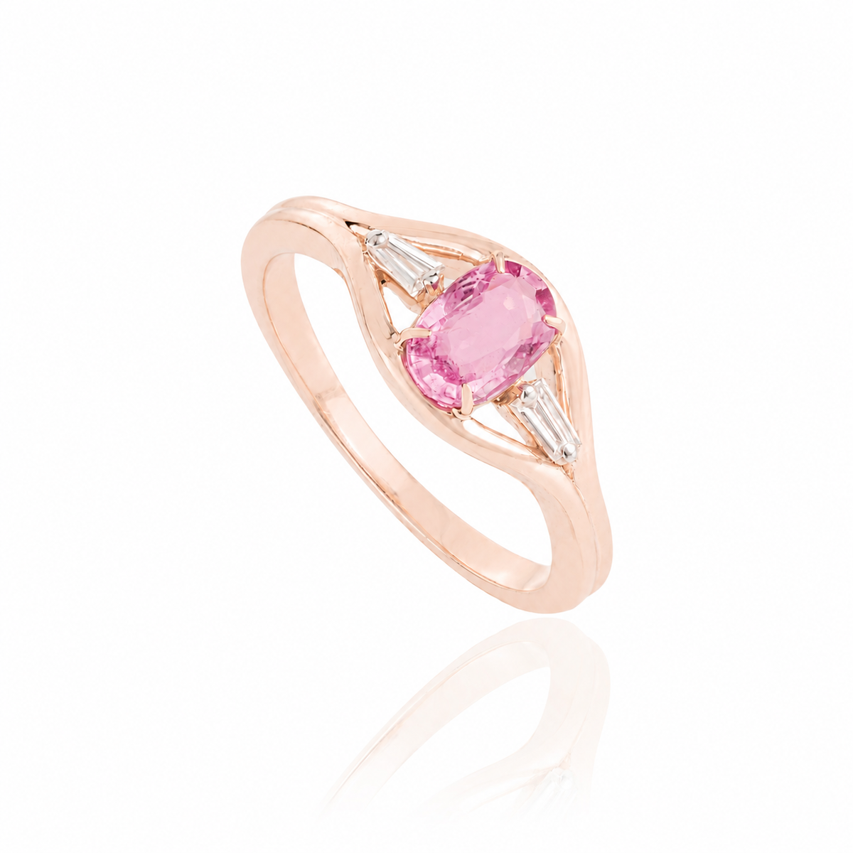 Pink Sapphire Diamond Ring
