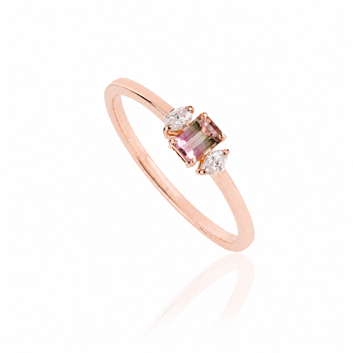 Bi-Color Tourmaline Diamond Ring