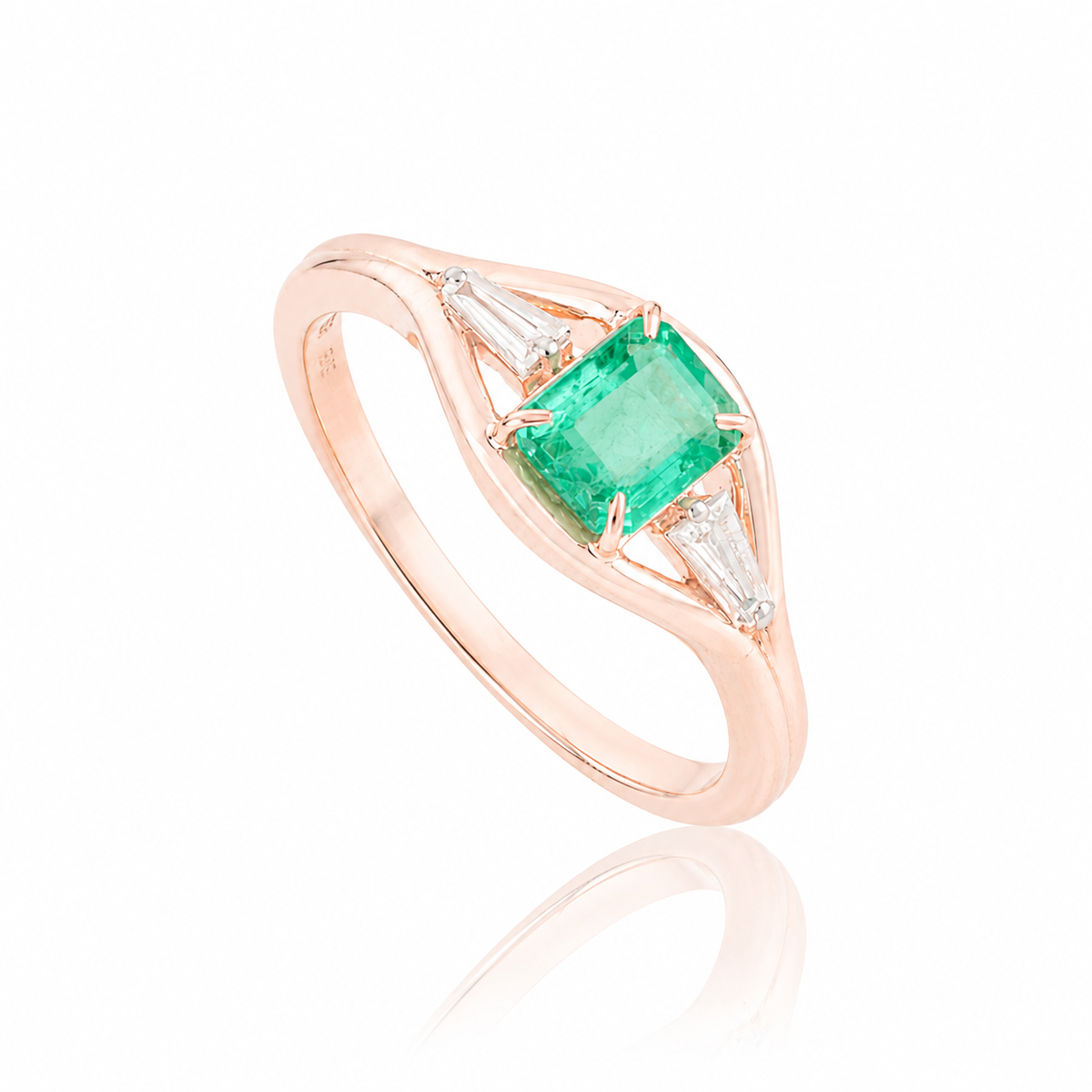 Emerald Cut Emerald Diamond Ring