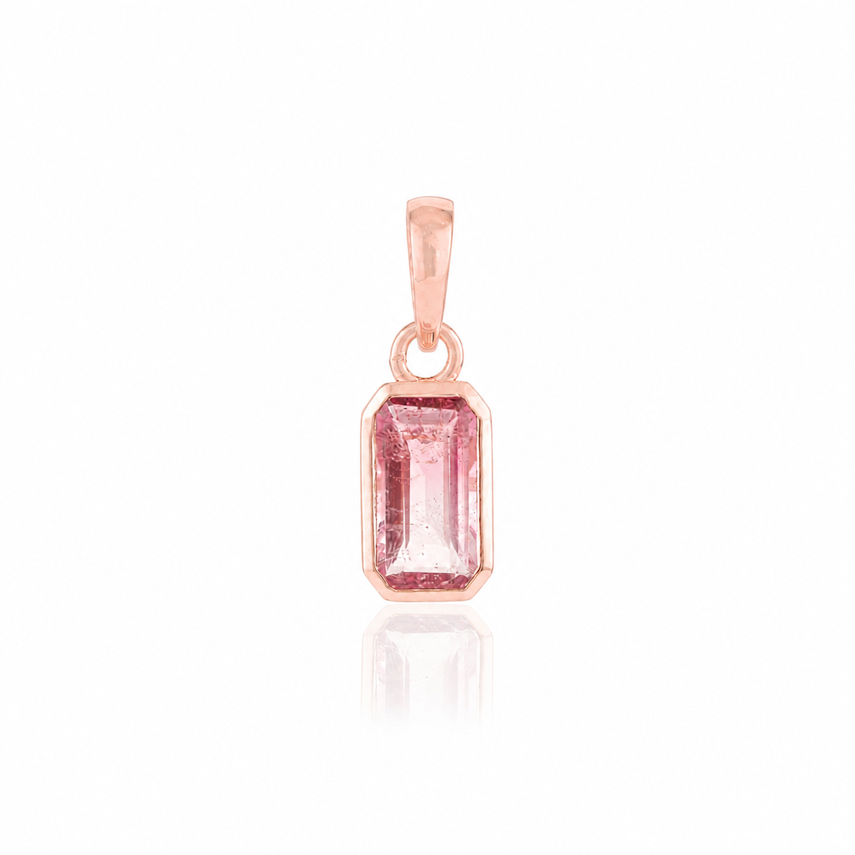 Pink Tourmaline Pendant Necklace