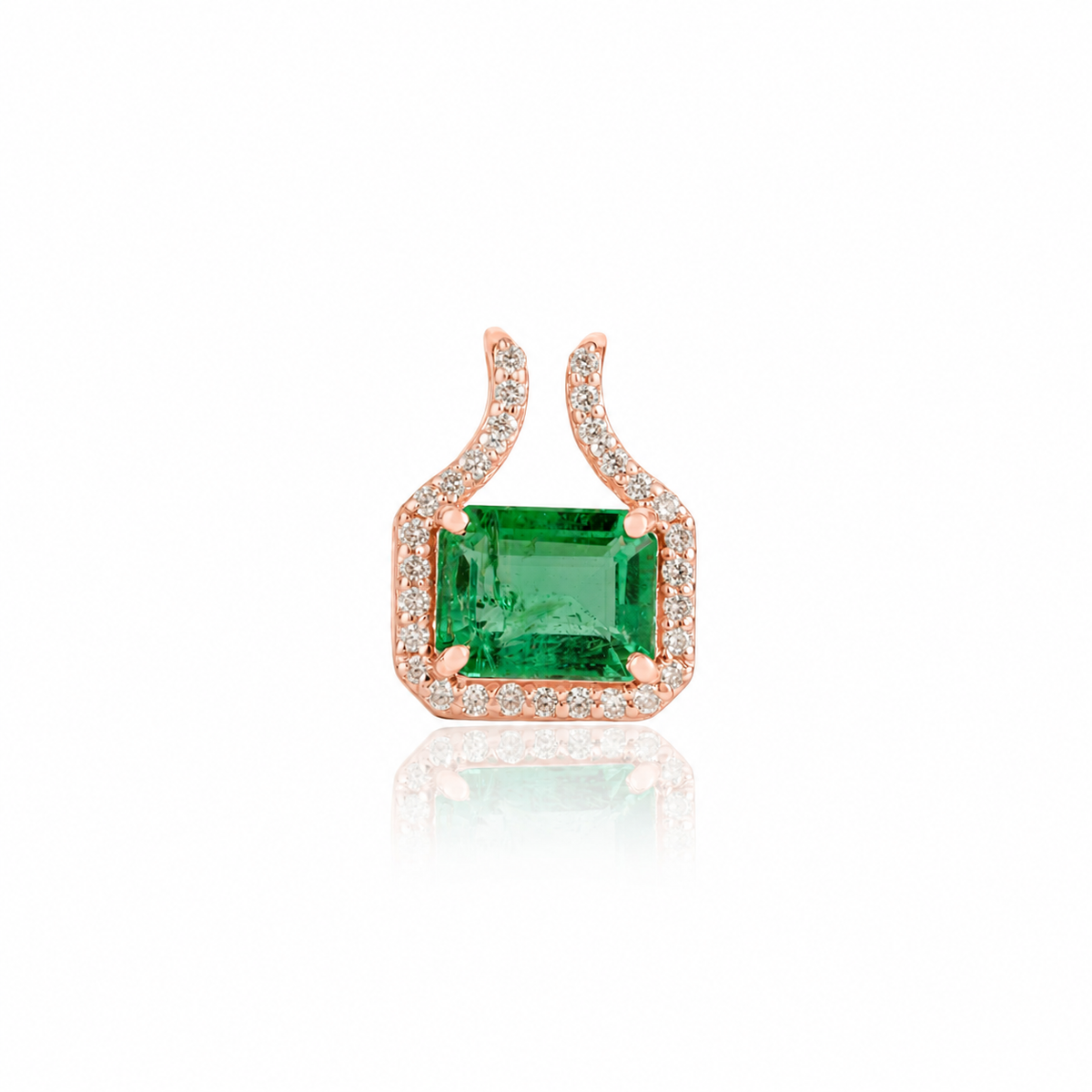Emerald Diamond Pendant Necklace