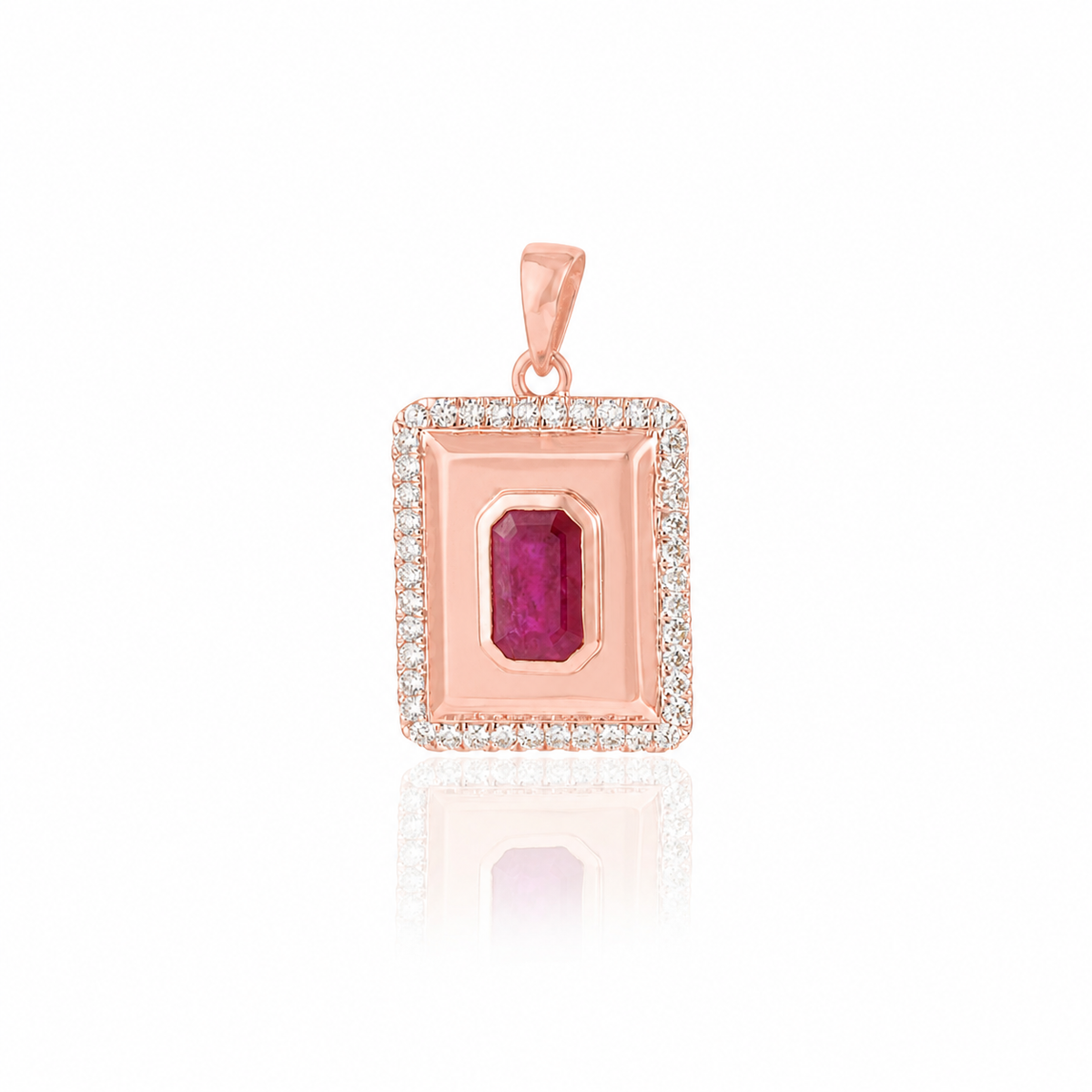 Ruby Diamond Gold Pendant