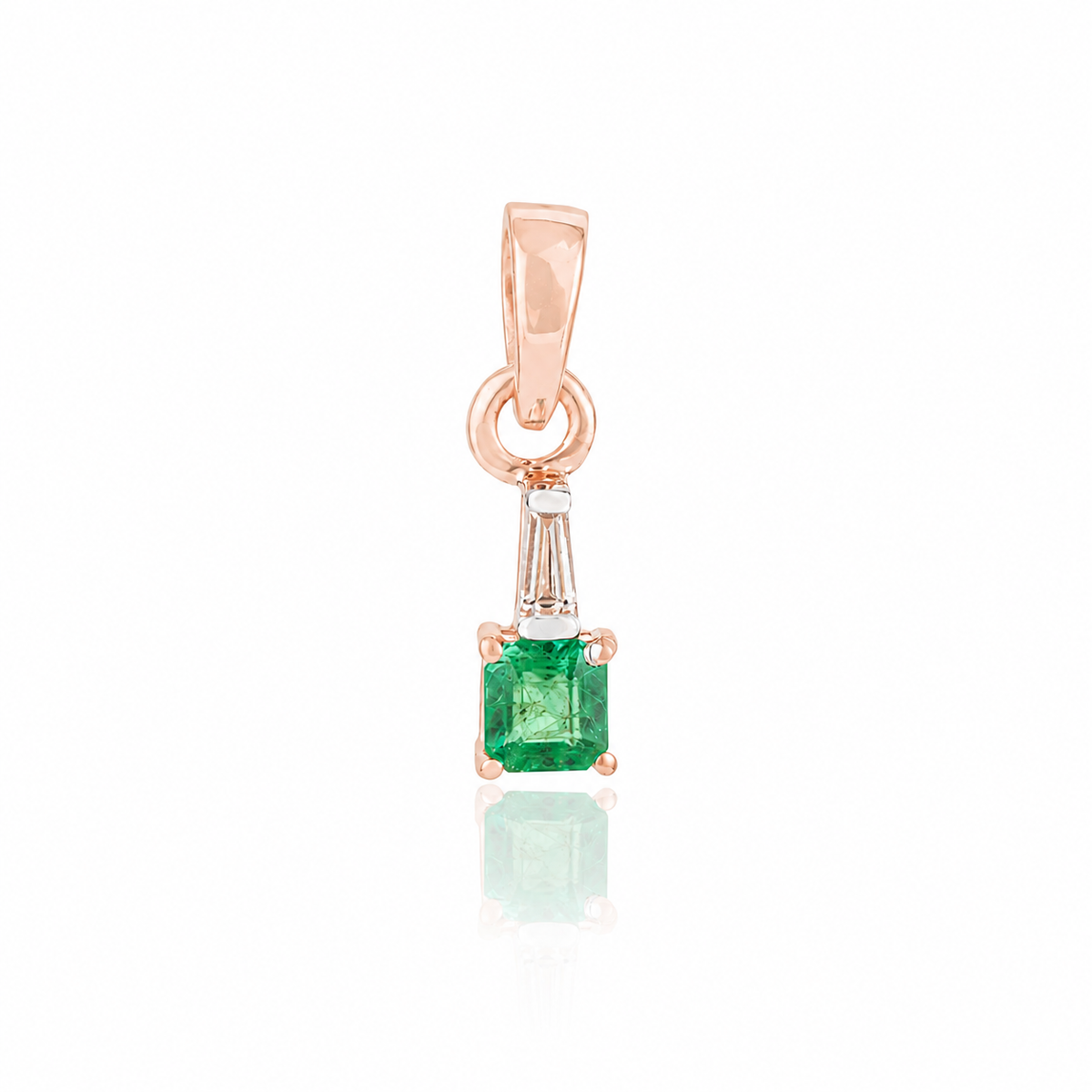 Emerald Diamond Gold Pendant