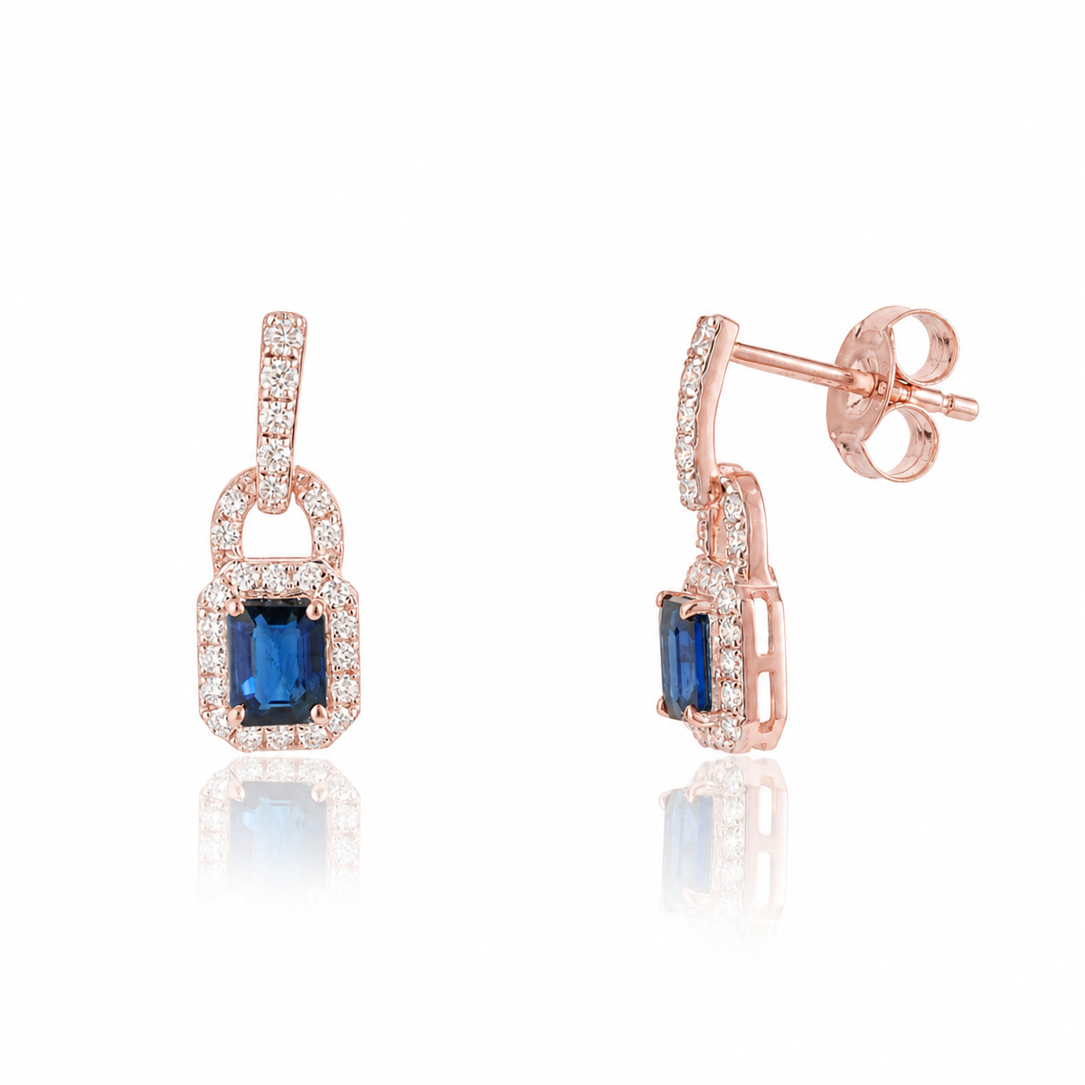 Blue Sapphire Diamond Earrings