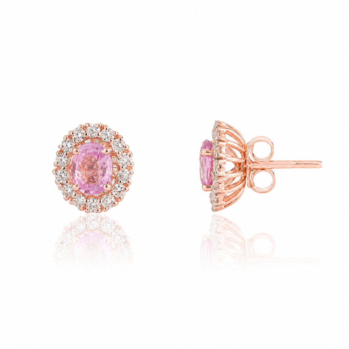 Pink Sapphire Stud Diamond