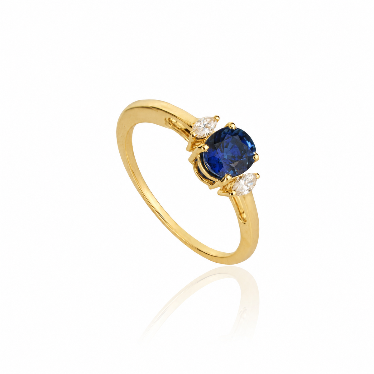 Natural Sapphire Three Stone Ring
