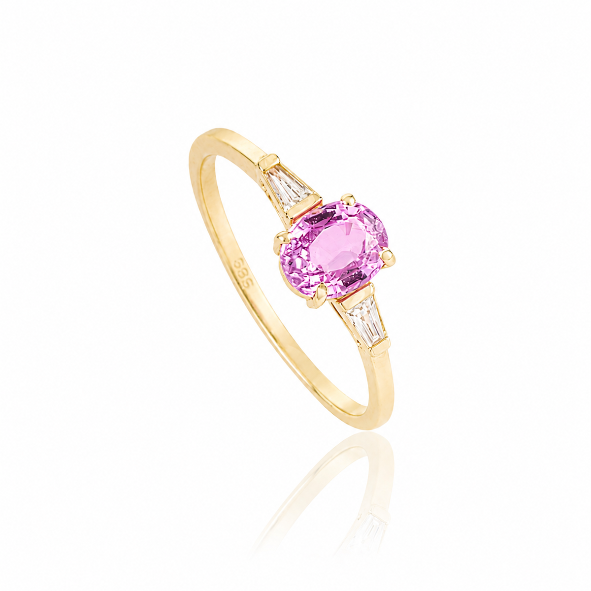 Pink Sapphire Ring with Diamond