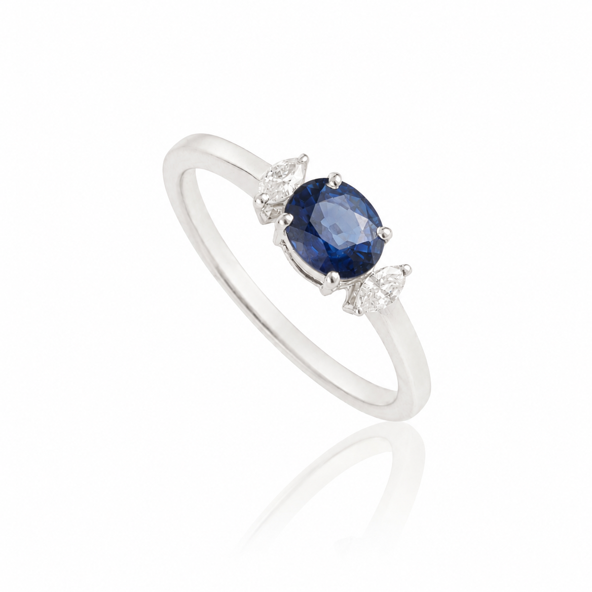 Blue Sapphire Diamond Ring