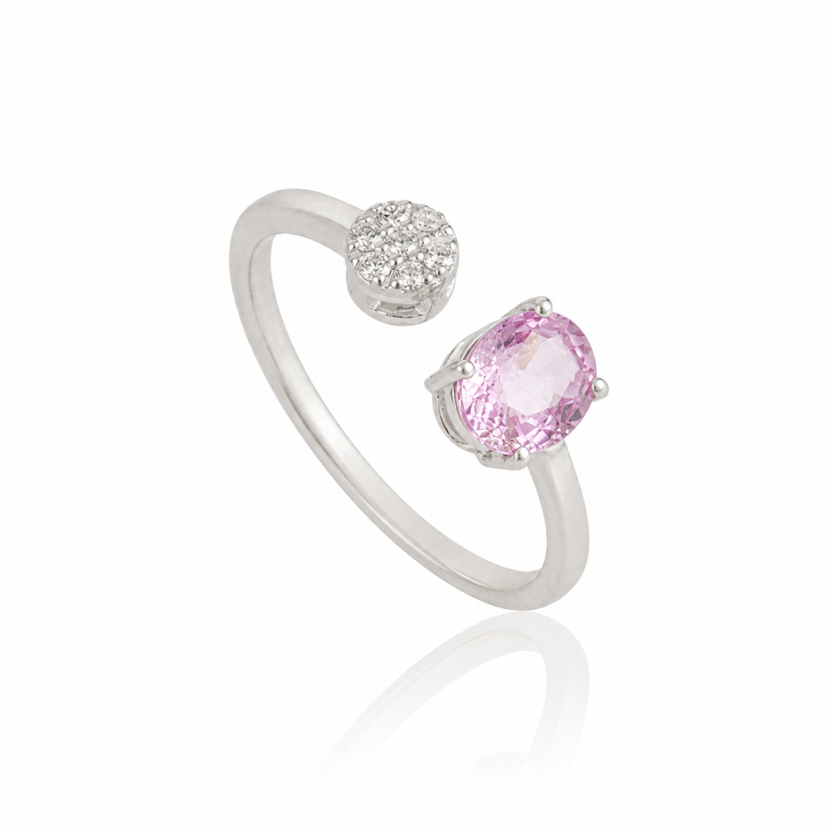 Pink Sapphire Diamond Bypass Ring