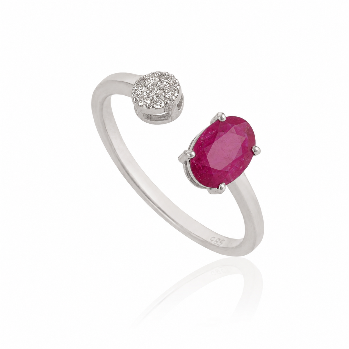 Ruby Diamond Bypass Ring