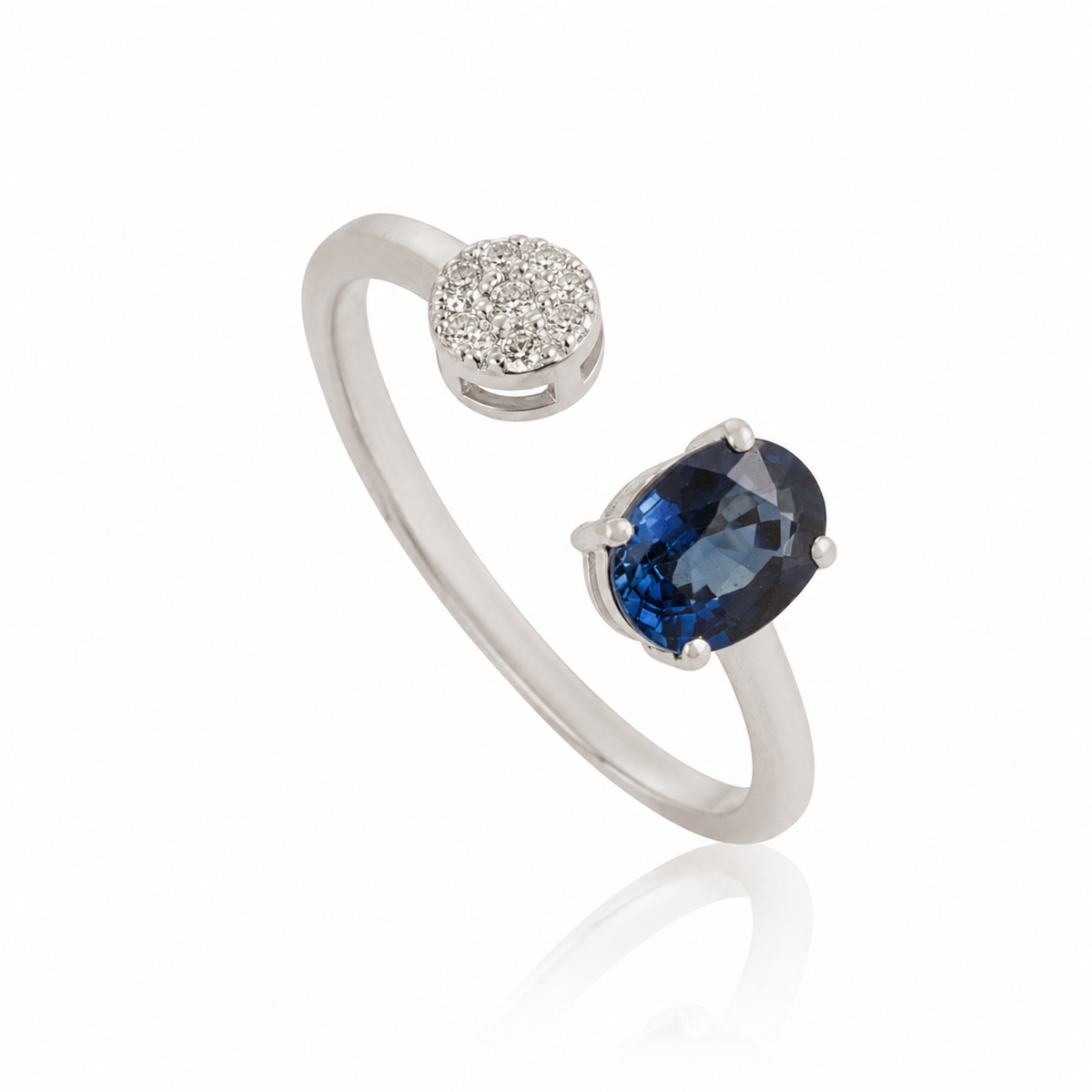 Open Sapphire Diamond Ring