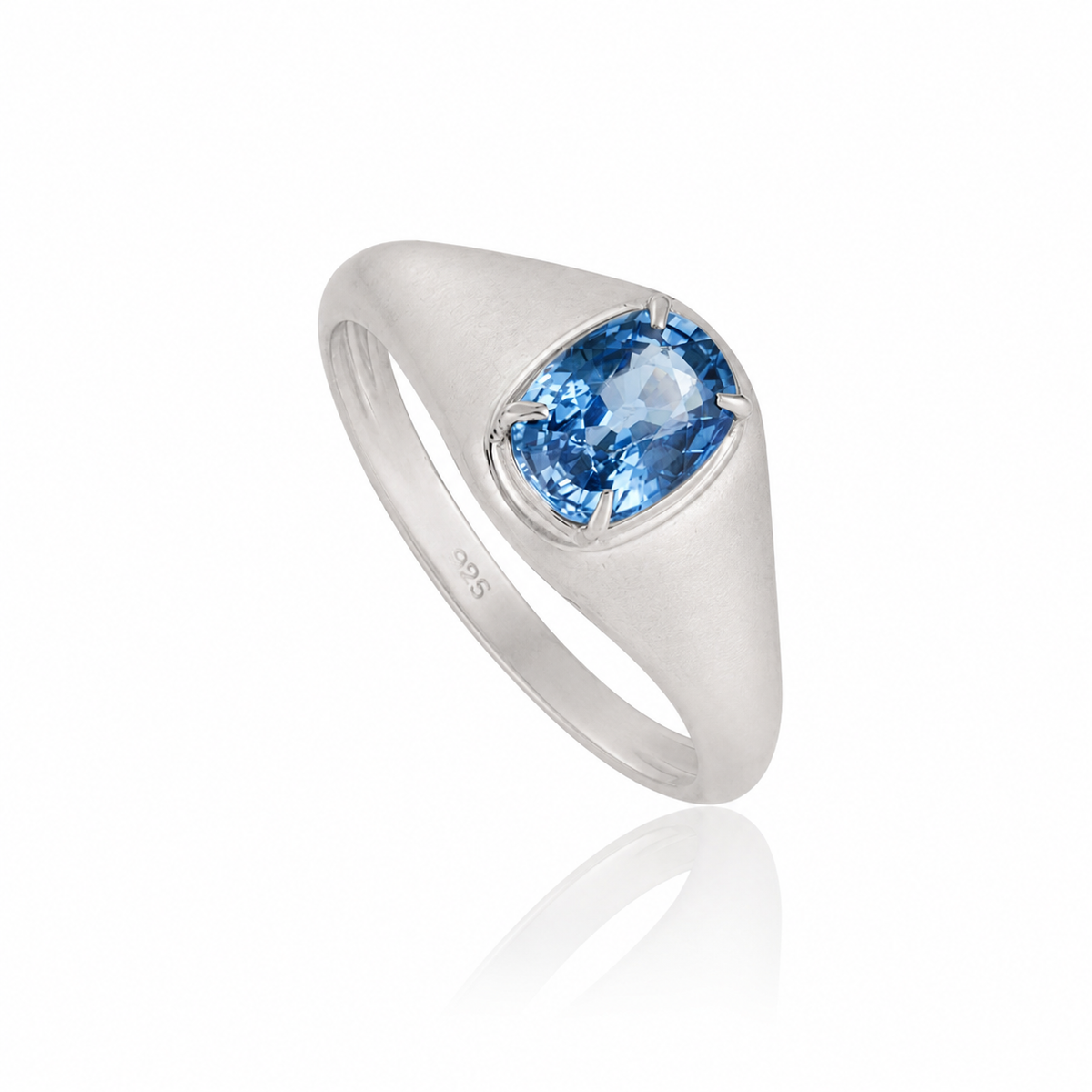Blue Sapphire Signet Ring