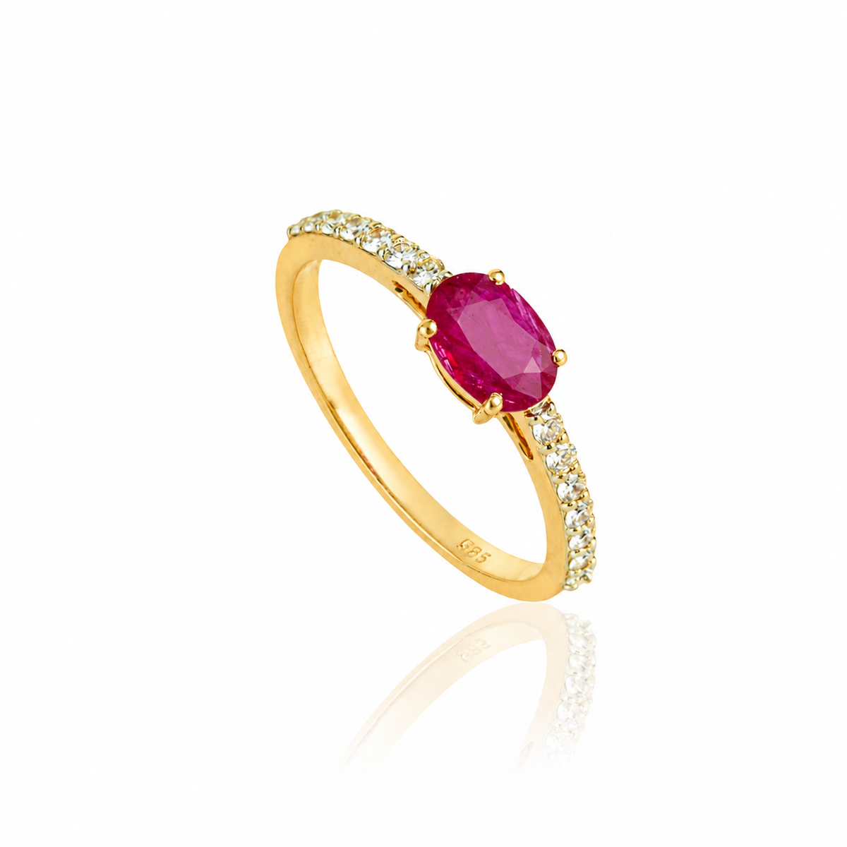 Oval Ruby & Diamond Ring