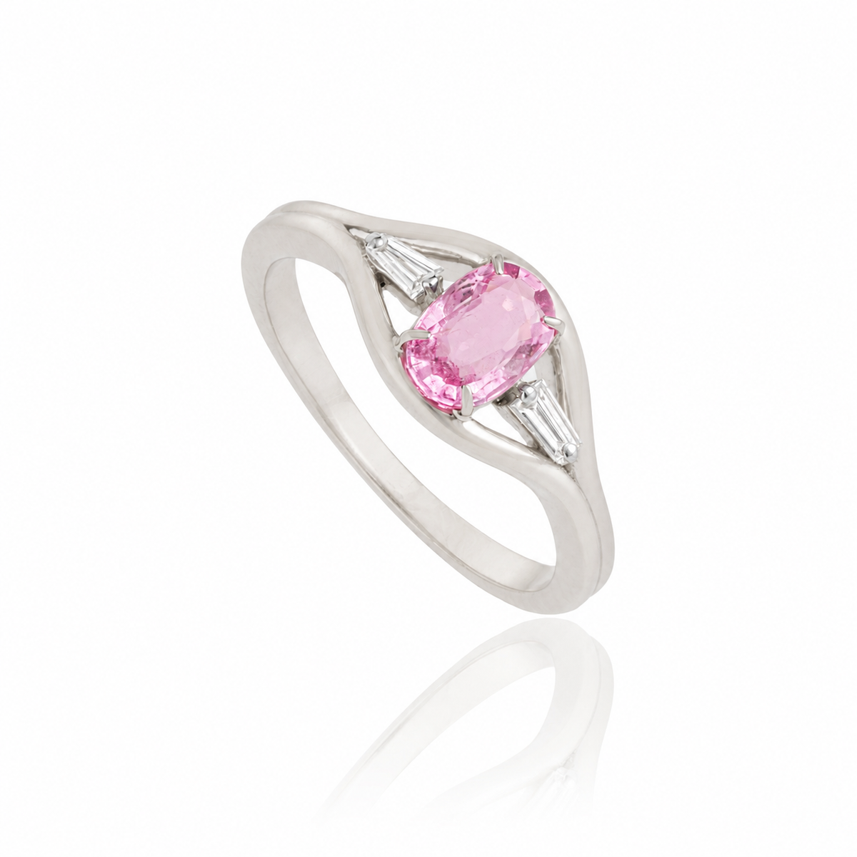 Pink Sapphire Diamond Ring