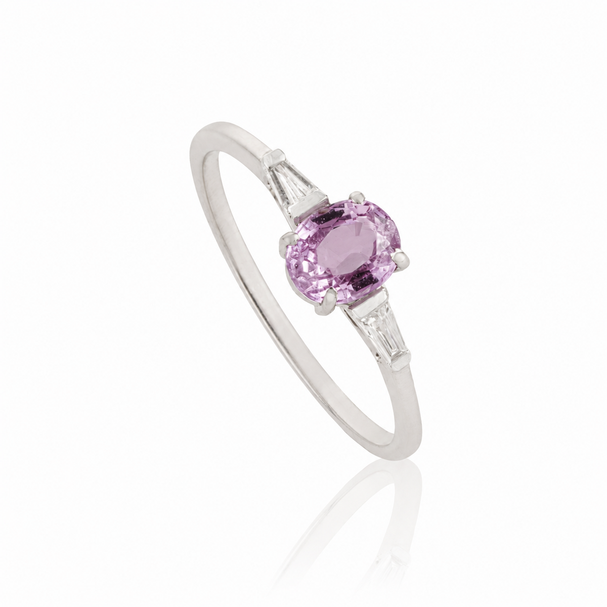 Pink Sapphire Ring with Diamond