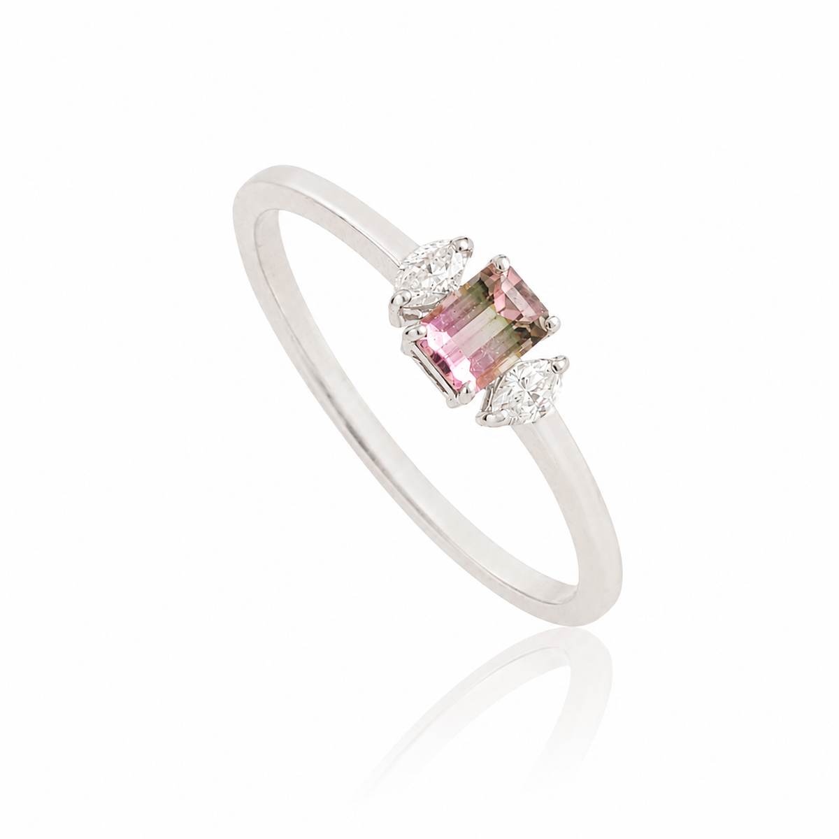 Bi-Color Tourmaline Diamond Ring