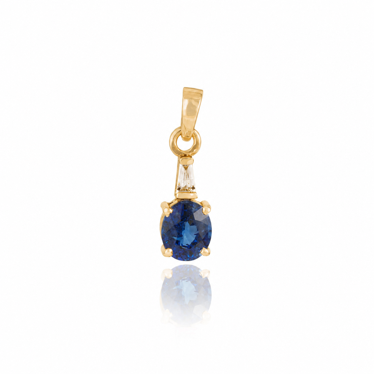 Blue Sapphire & Diamond Pendant