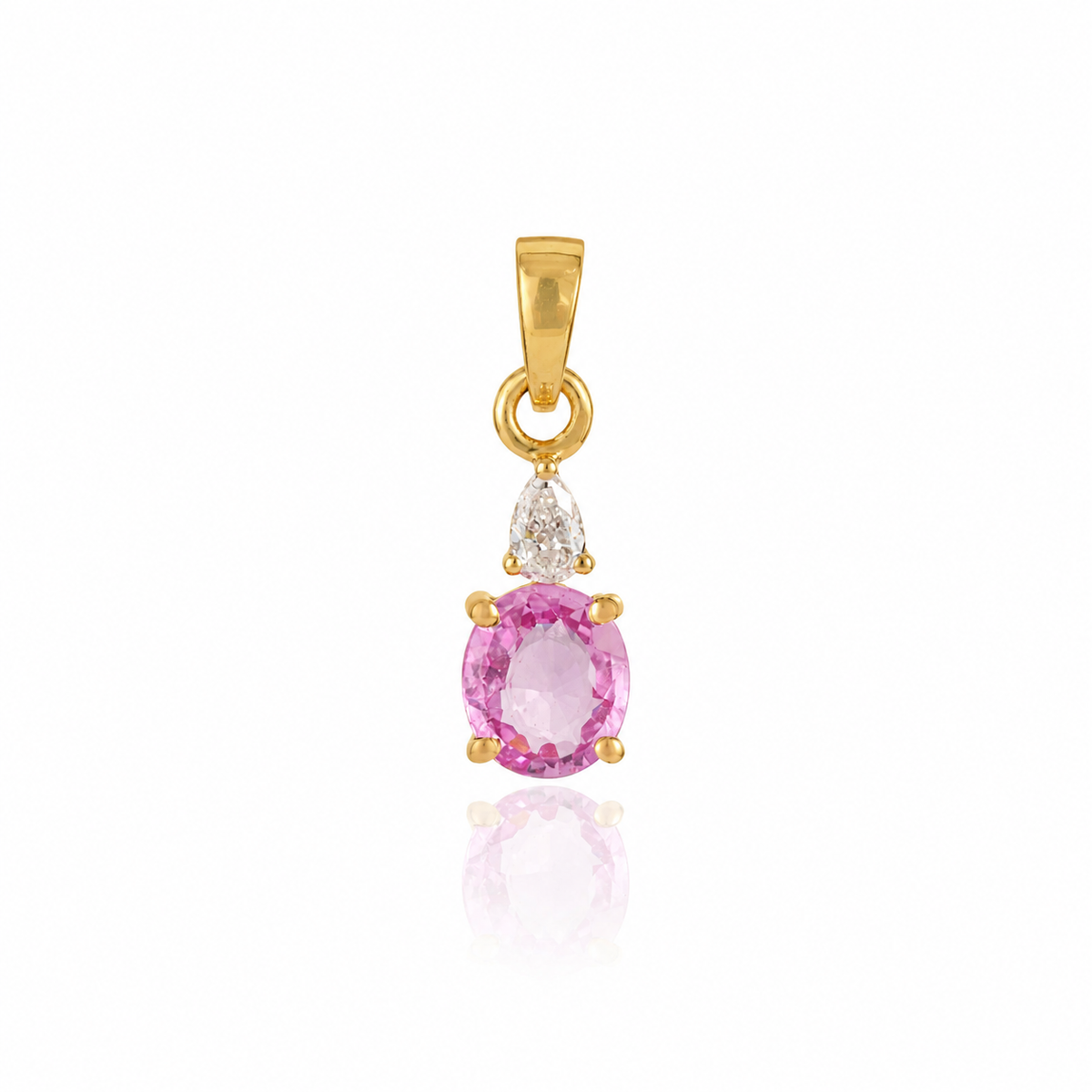 Pink Sapphire Diamond Pendant