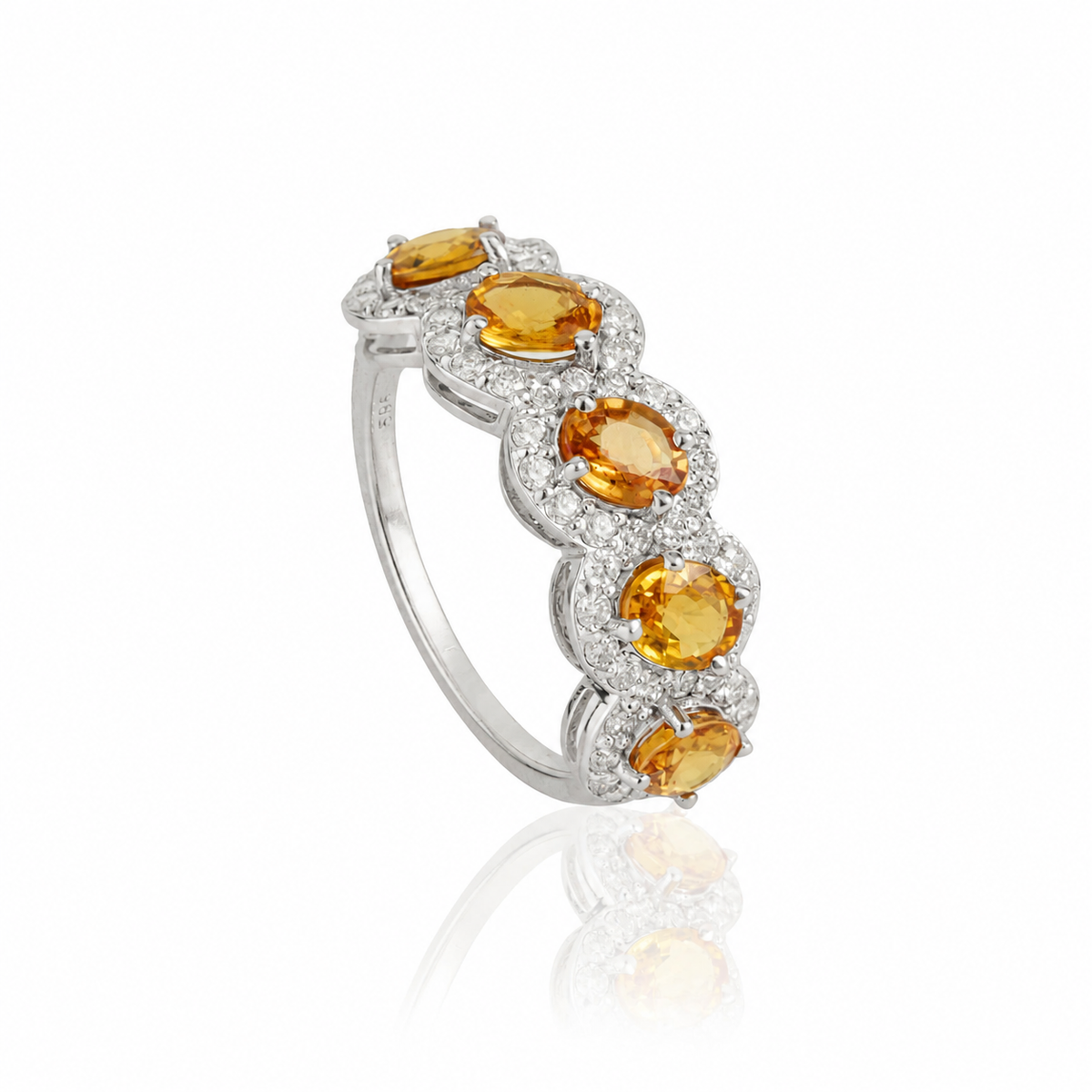 Yellow Sapphire & Diamond Ring
