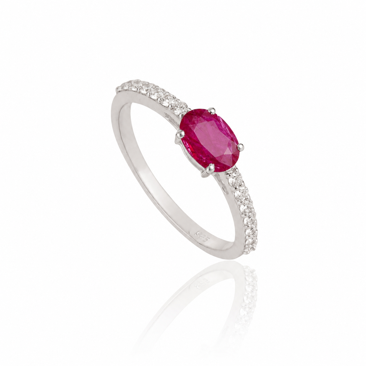 Oval Ruby & Diamond Ring