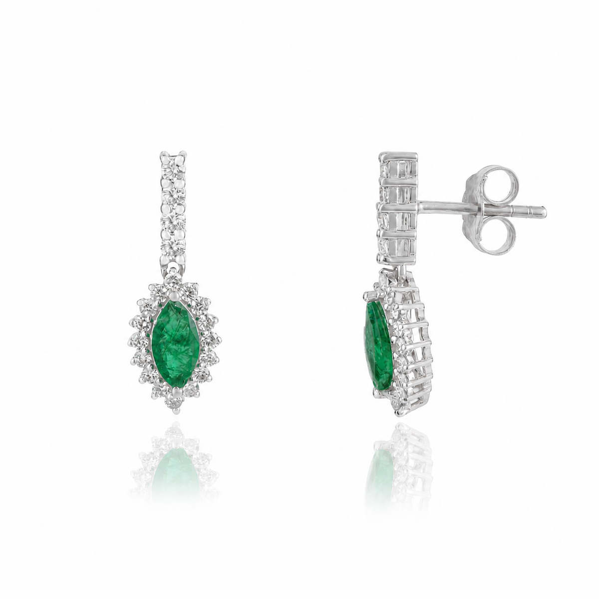 Emerald Diamond Drop Earrings