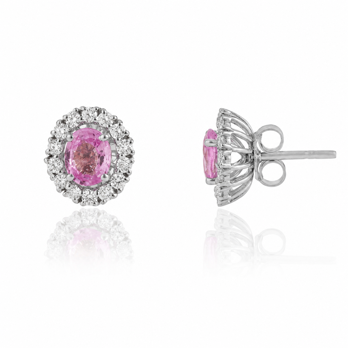 Pink Sapphire Stud Diamond