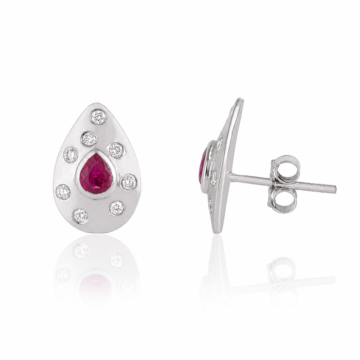 Ruby Diamond Stud Earrings