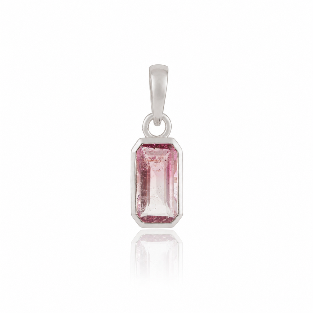 Pink Tourmaline Pendant Necklace
