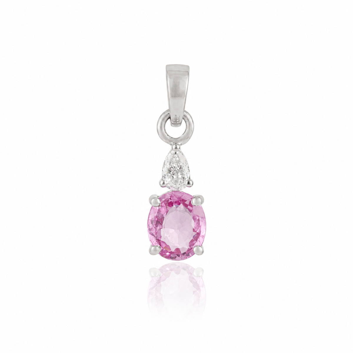 Pink Sapphire Diamond Pendant