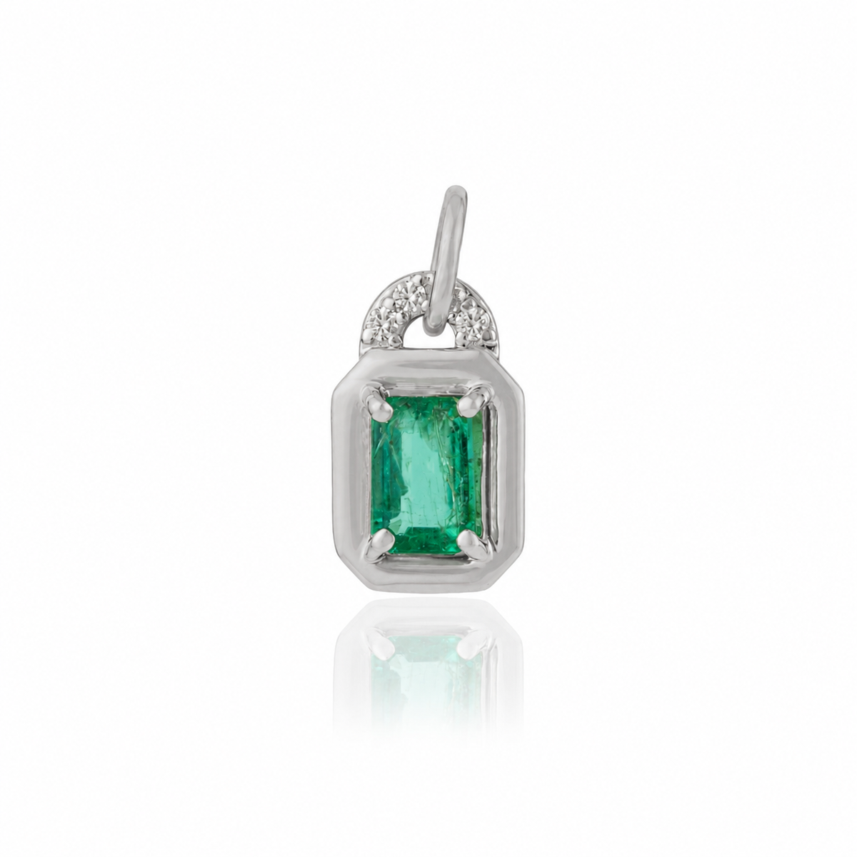Emerald Diamond Pendant Necklace