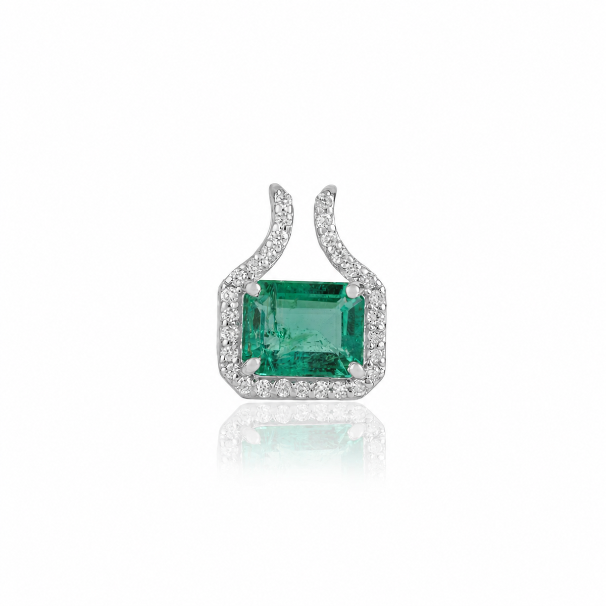 Emerald Diamond Pendant Necklace