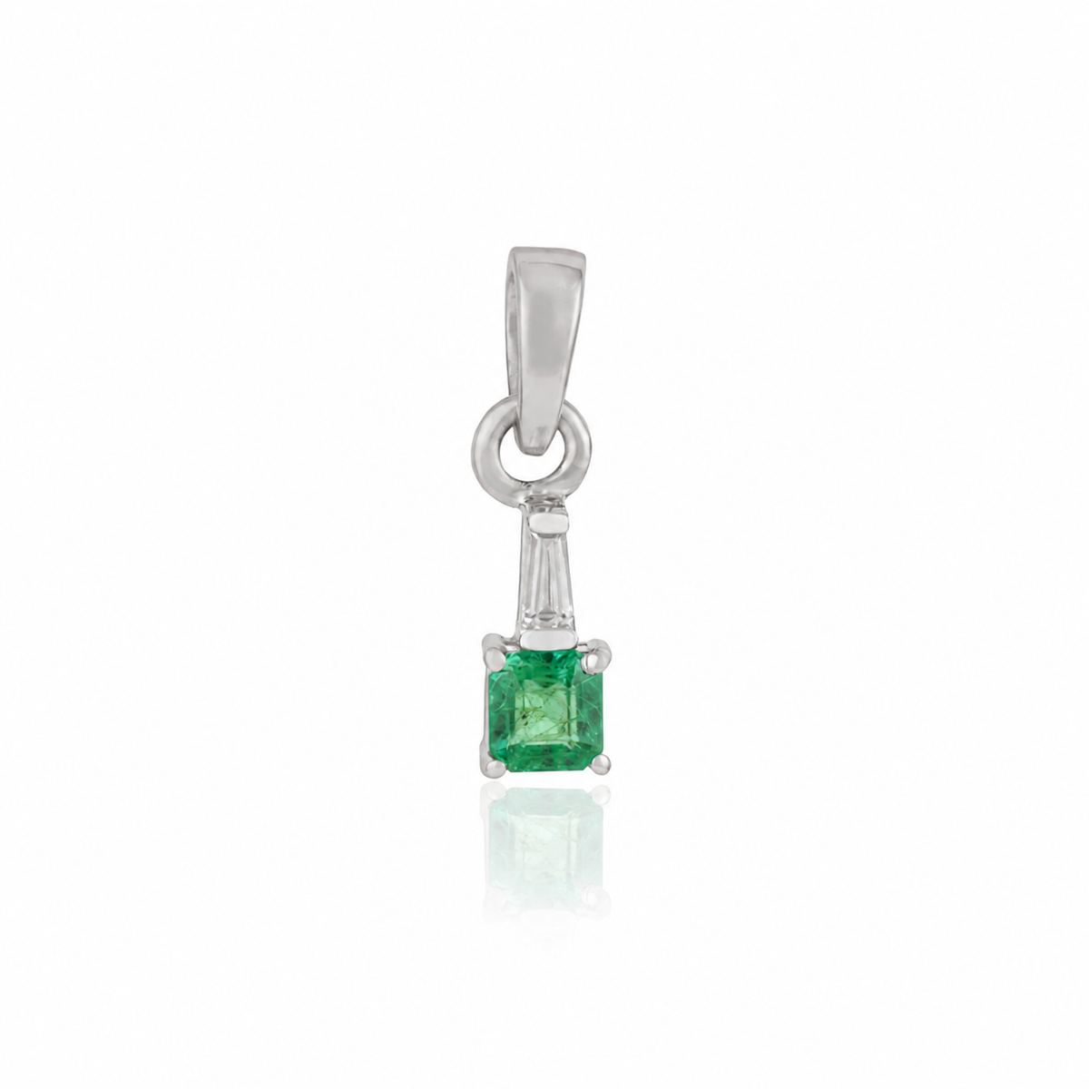 Emerald Diamond Gold Pendant