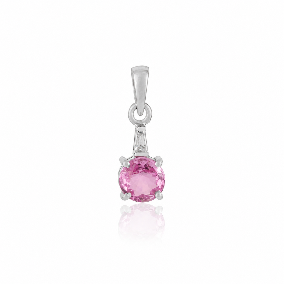 Pink Sapphire & Diamond Pendant