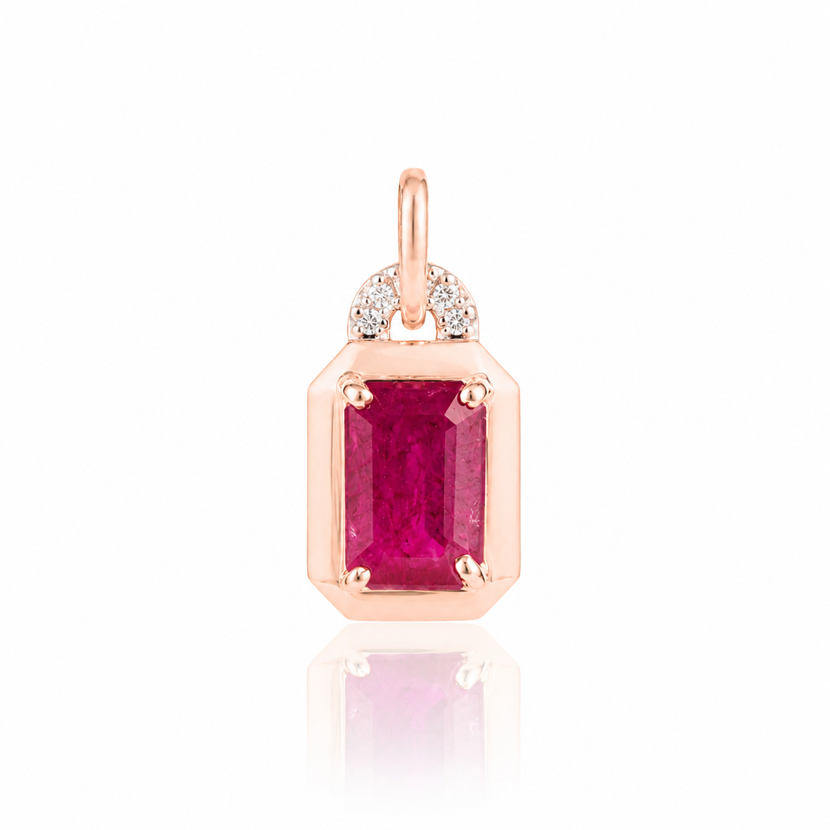 Natural Ruby Diamond Pendant