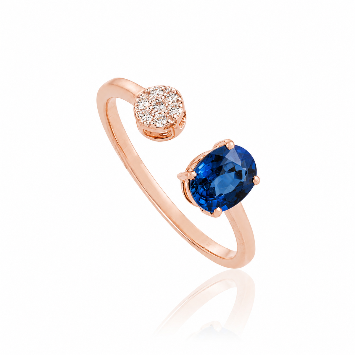 Open Sapphire Diamond Ring