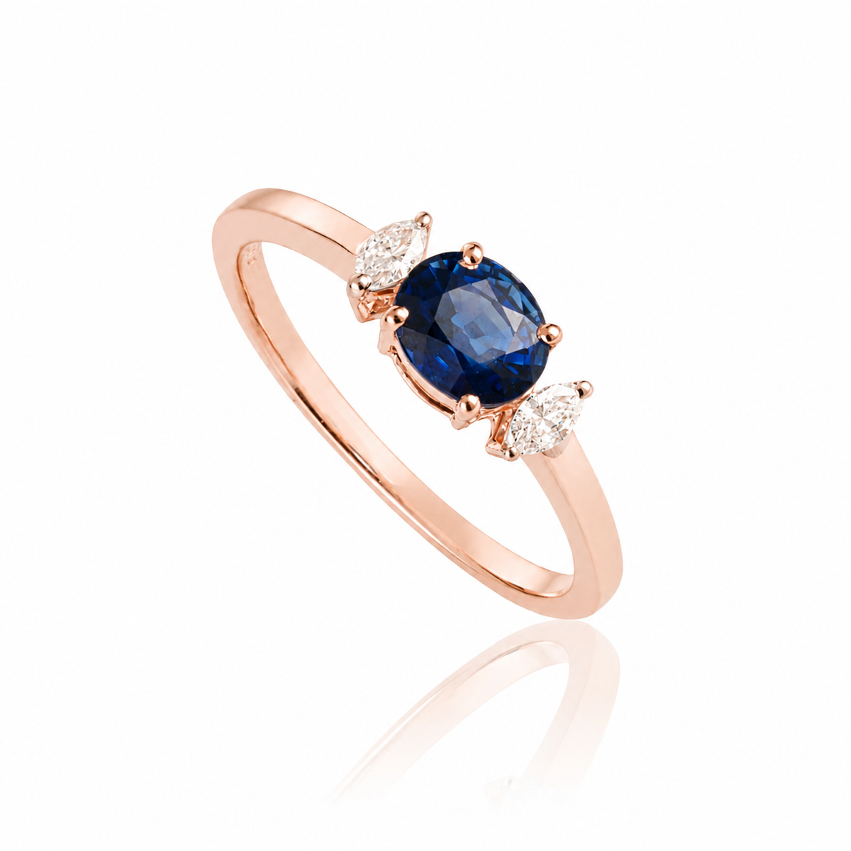Natural Sapphire Three Stone Ring