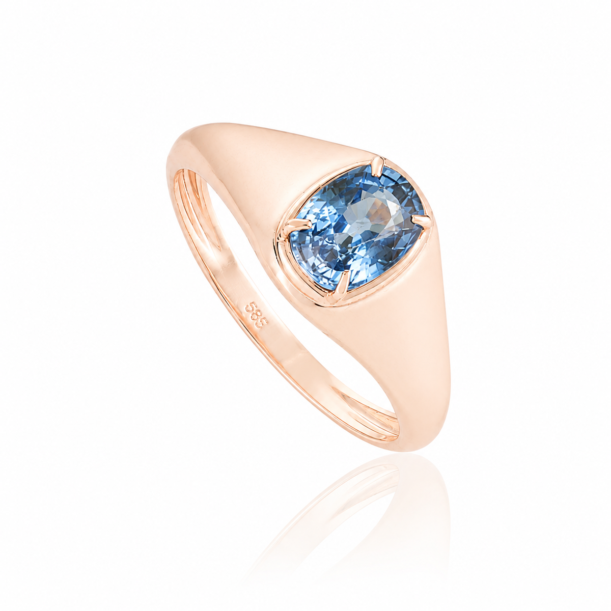 Blue Sapphire Signet Ring