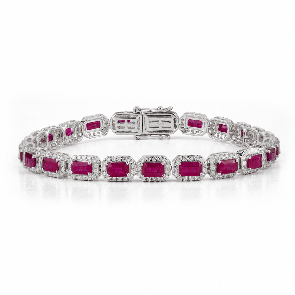 Ruby Diamond Tennis Bracelet