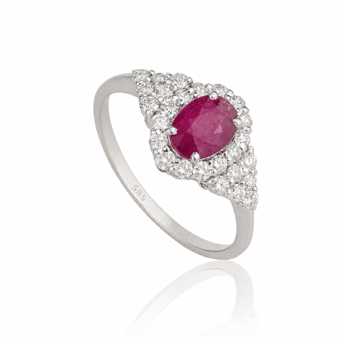 Oval Ruby Diamond Ring