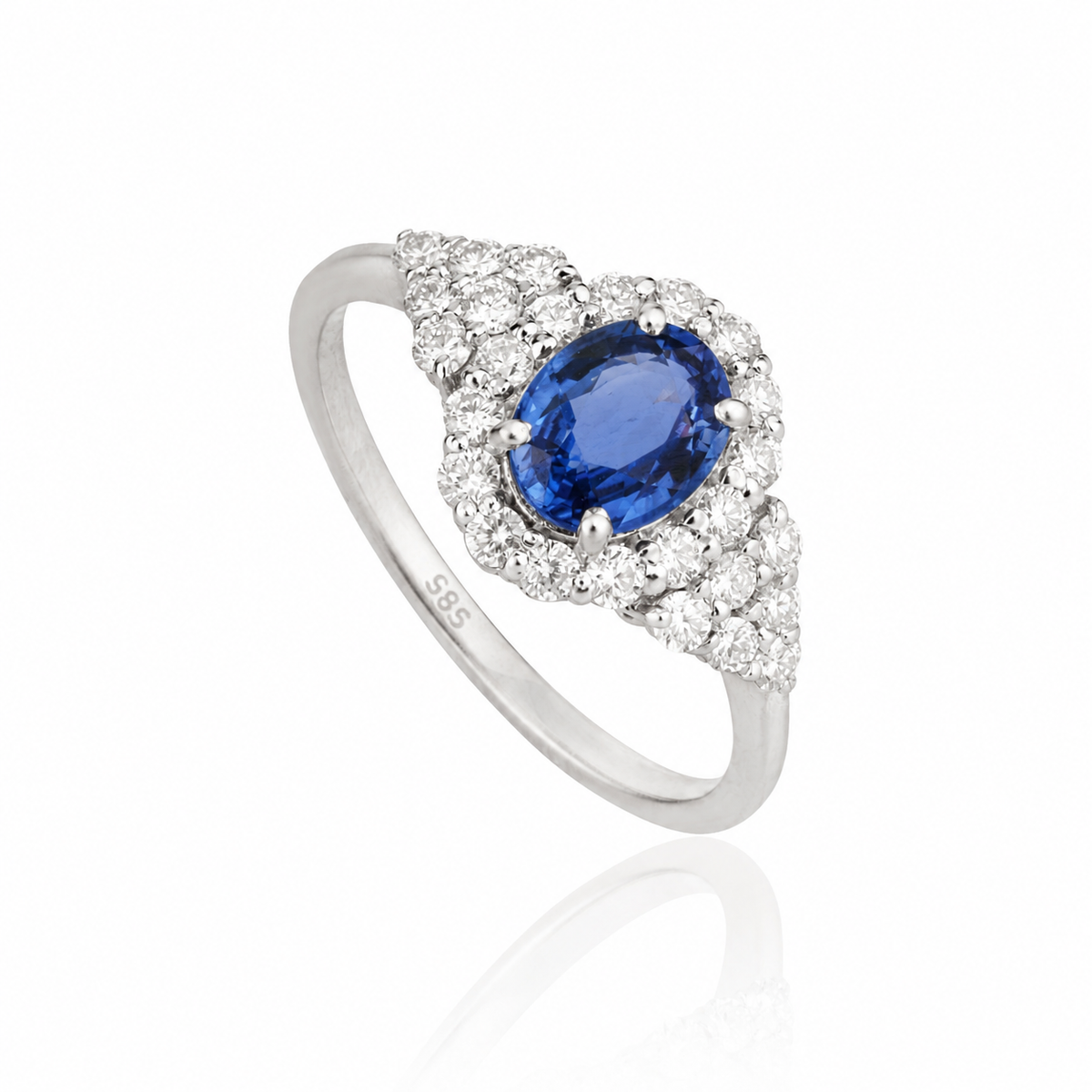 Blue Sapphire Diamond Ring