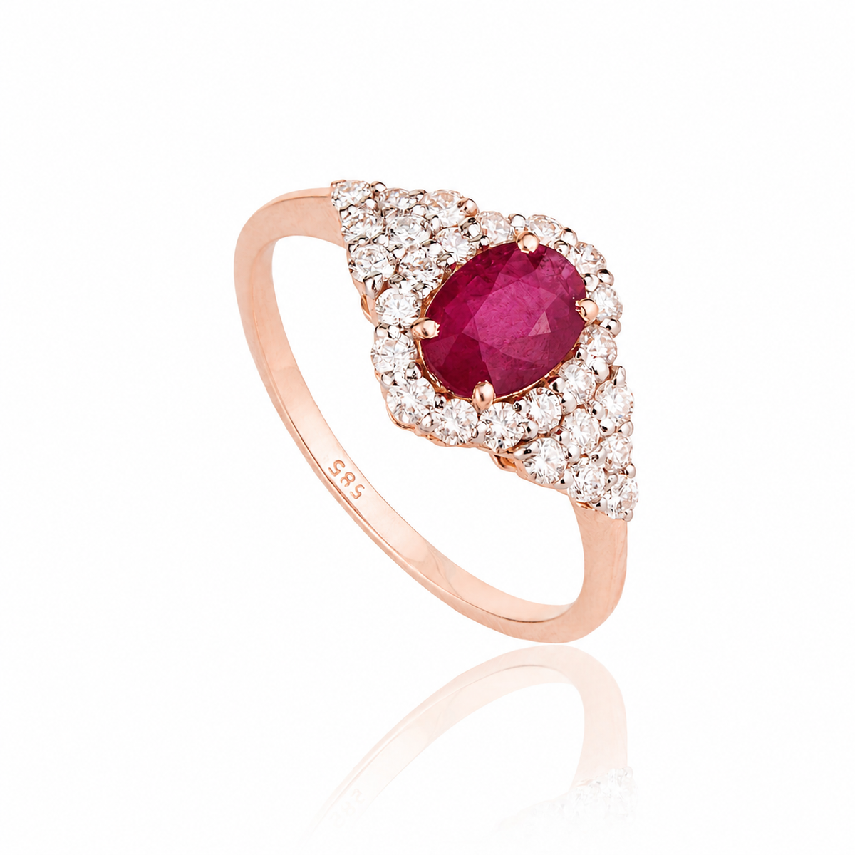 Oval Ruby Diamond Ring