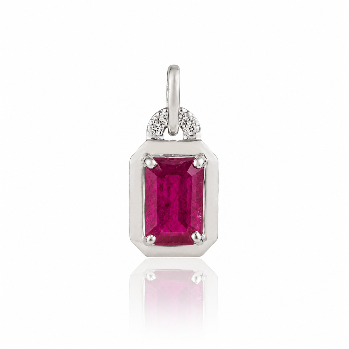 Natural Ruby Diamond Pendant