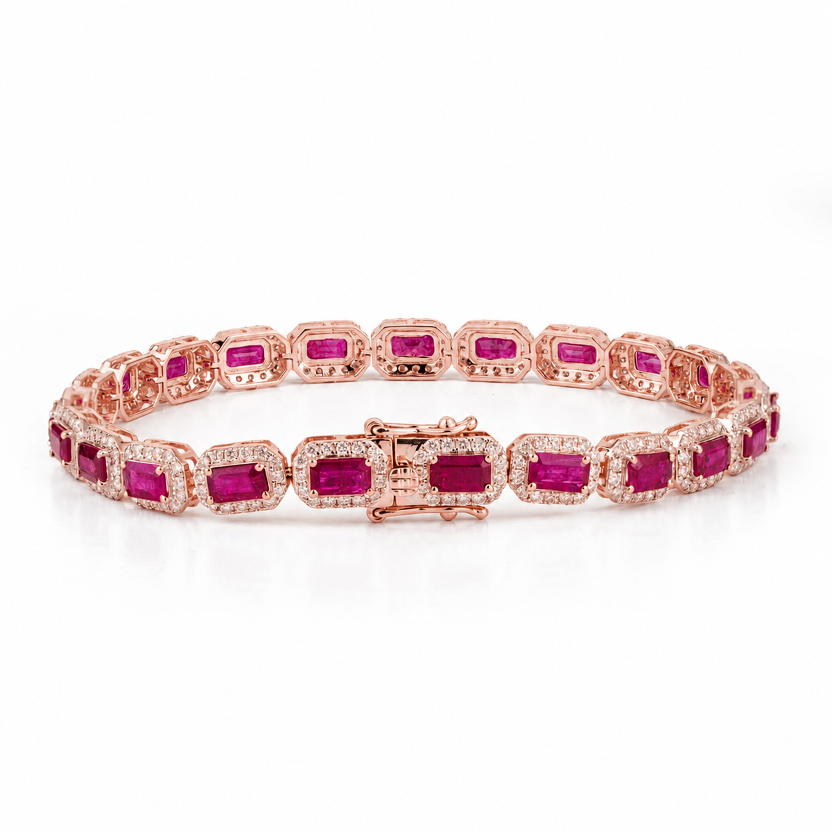 Ruby Diamond Tennis Bracelet