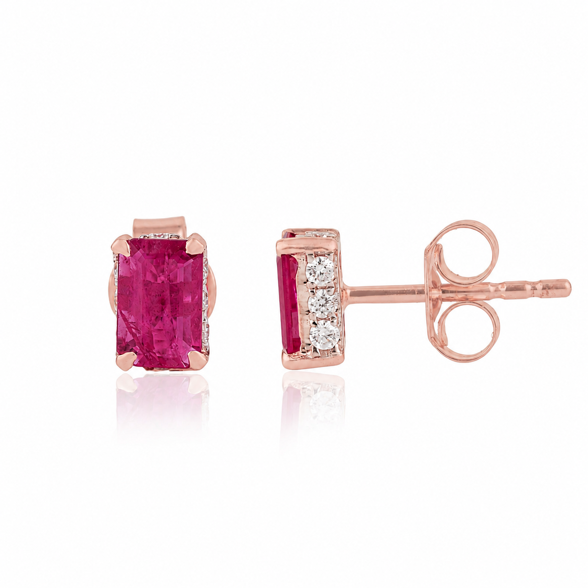 Ruby Diamond Stud Earrings
