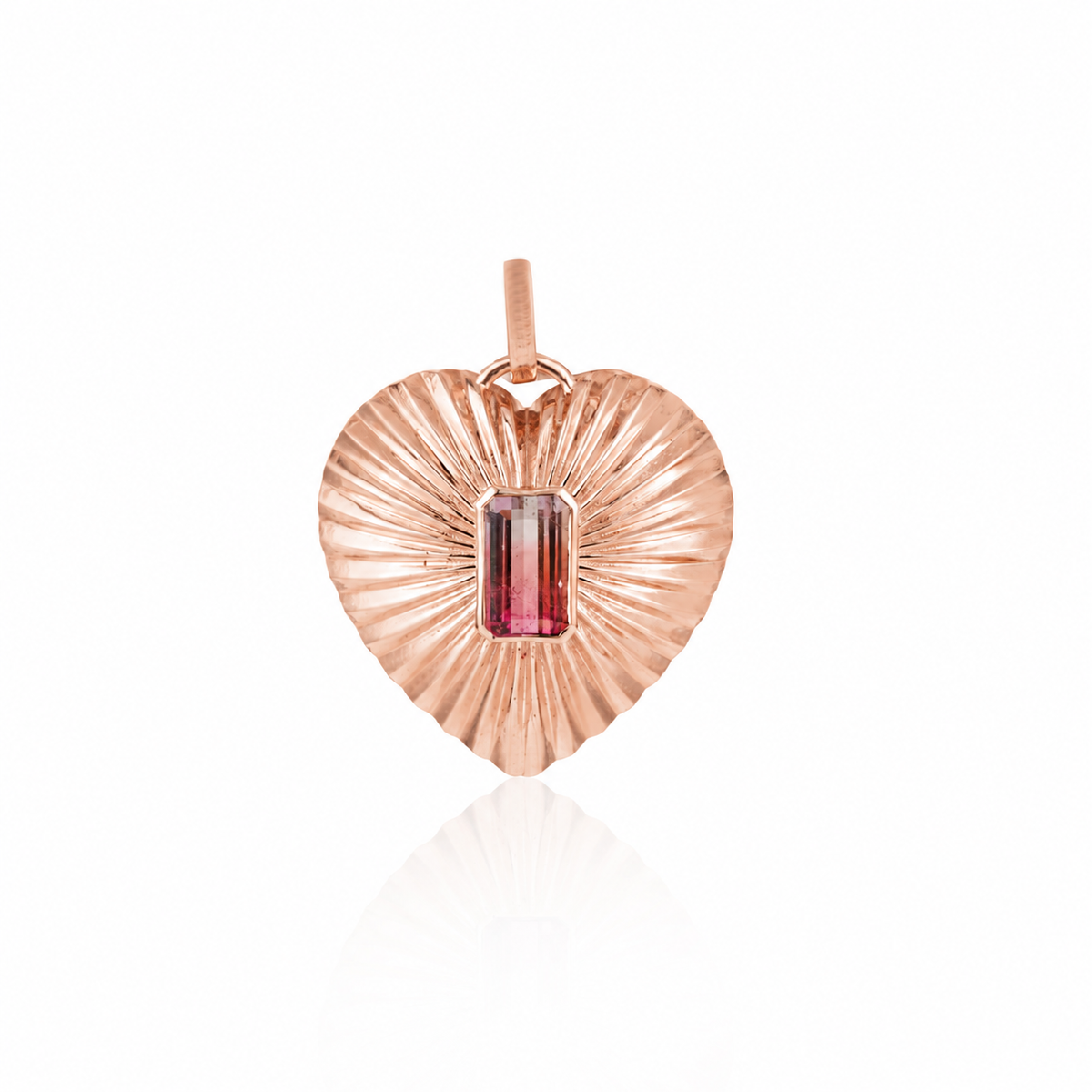 Watermelon Tourmaline Heart Pendant