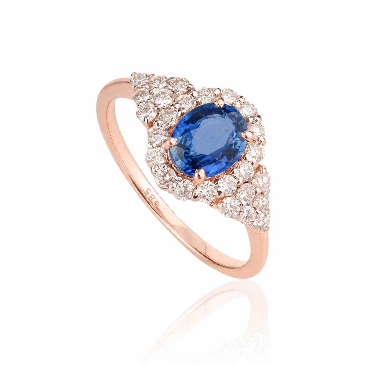 Blue Sapphire Diamond Ring