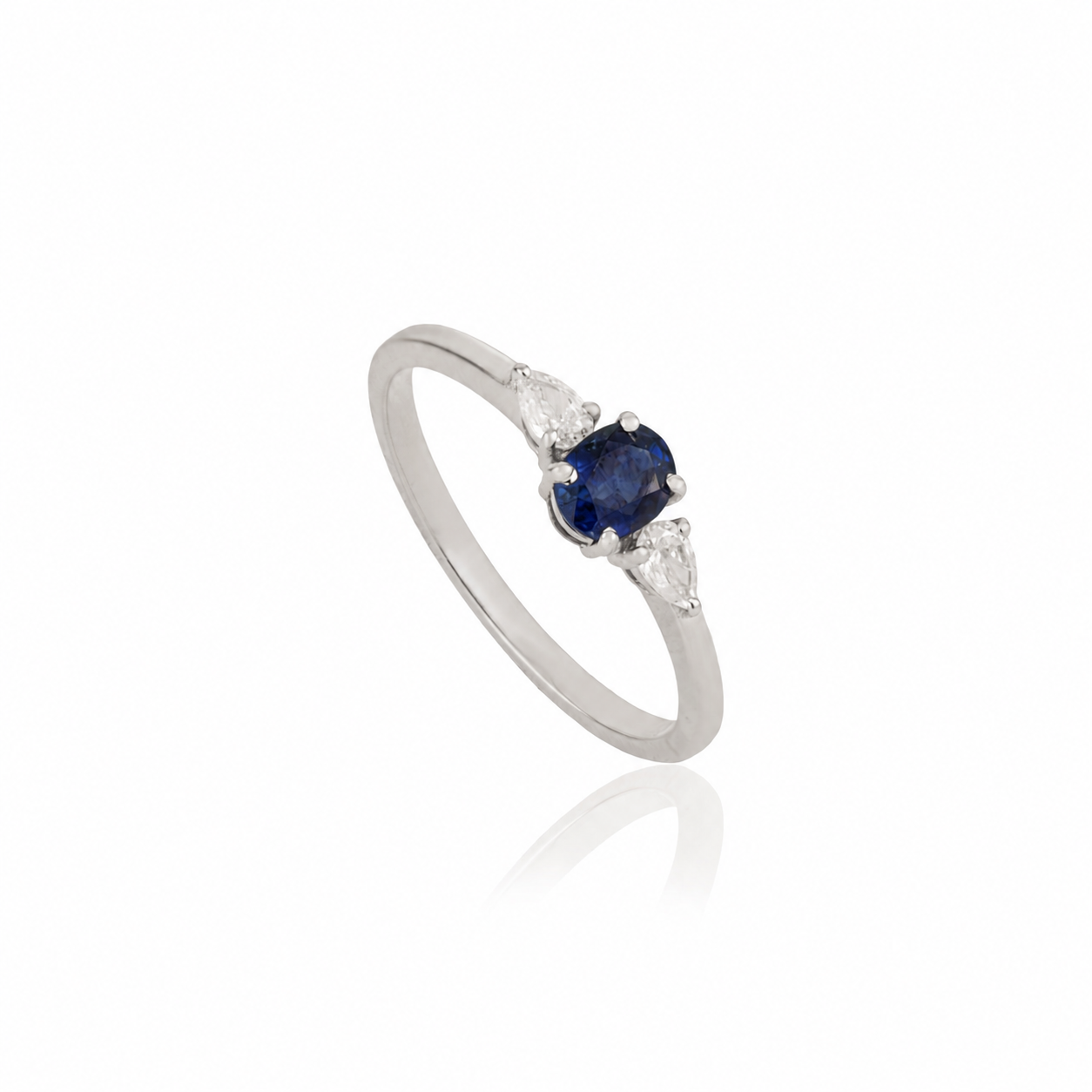 Natural Blue Sapphire Diamond Ring