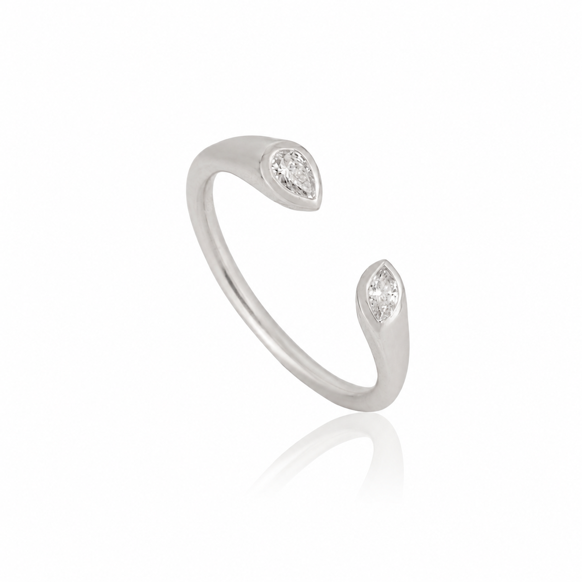 Pear Diamond Open Ring