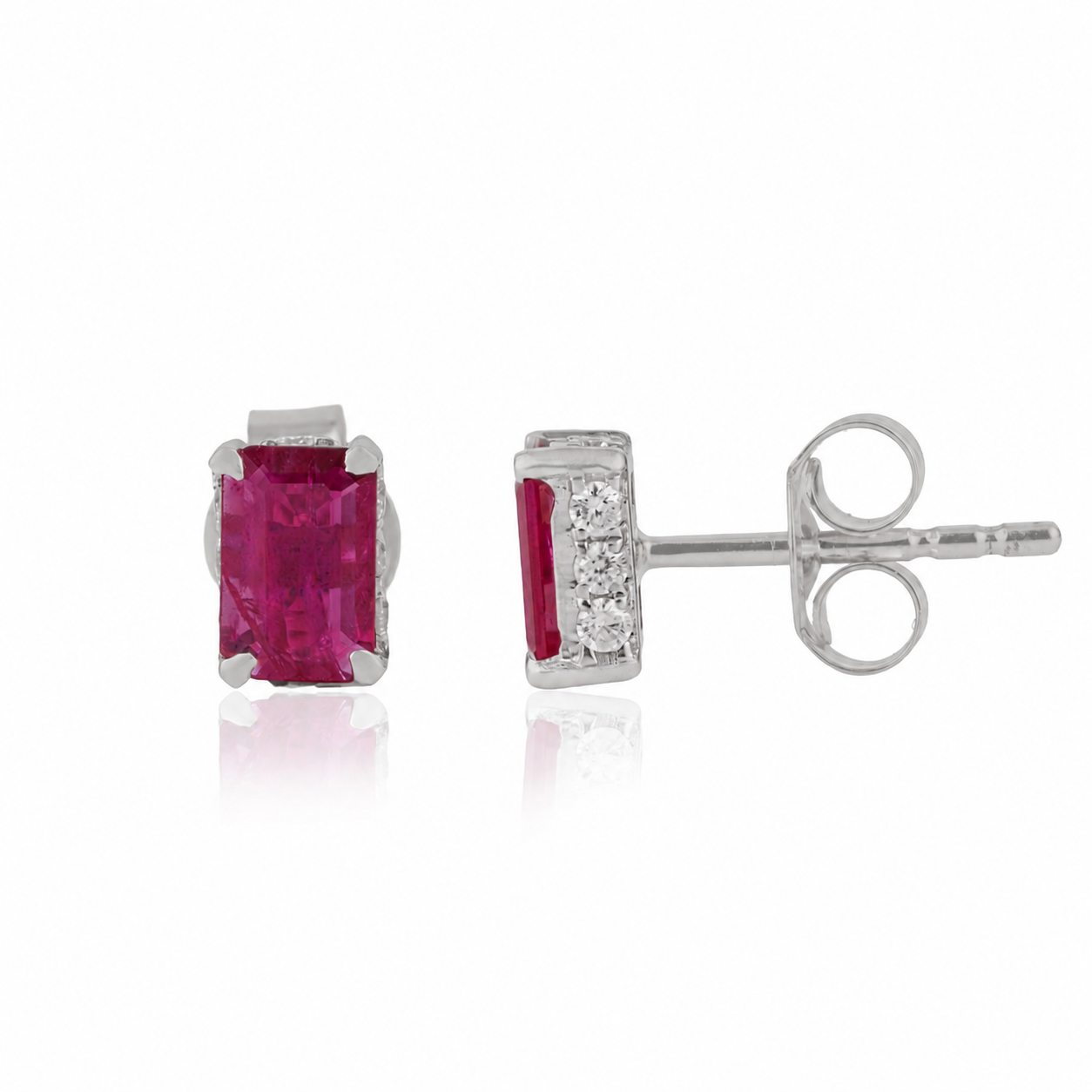 Ruby Diamond Stud Earrings